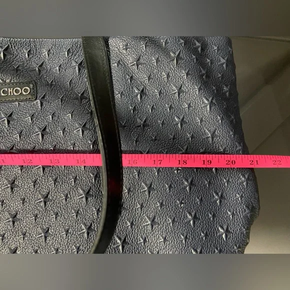 Jimmy Choo Pimlico Star Studs Navy Leather Tote Bag - Picture 11 of 12